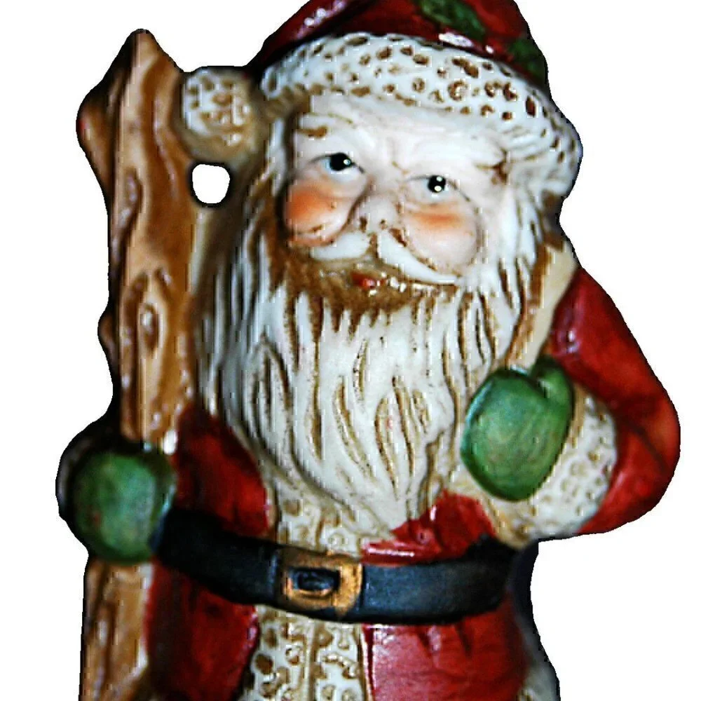Santa Claus Ornament Figurine Hand Blown Glass Rare